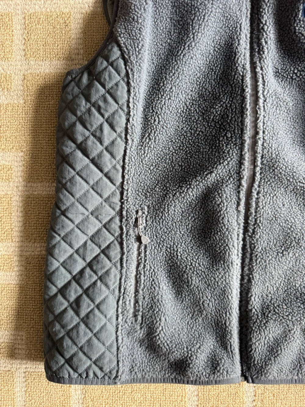 Vineyard Vines Sherpa Fleece Quilted Vest Preppy Gray Full Zip Medium - Picture 10 of 12